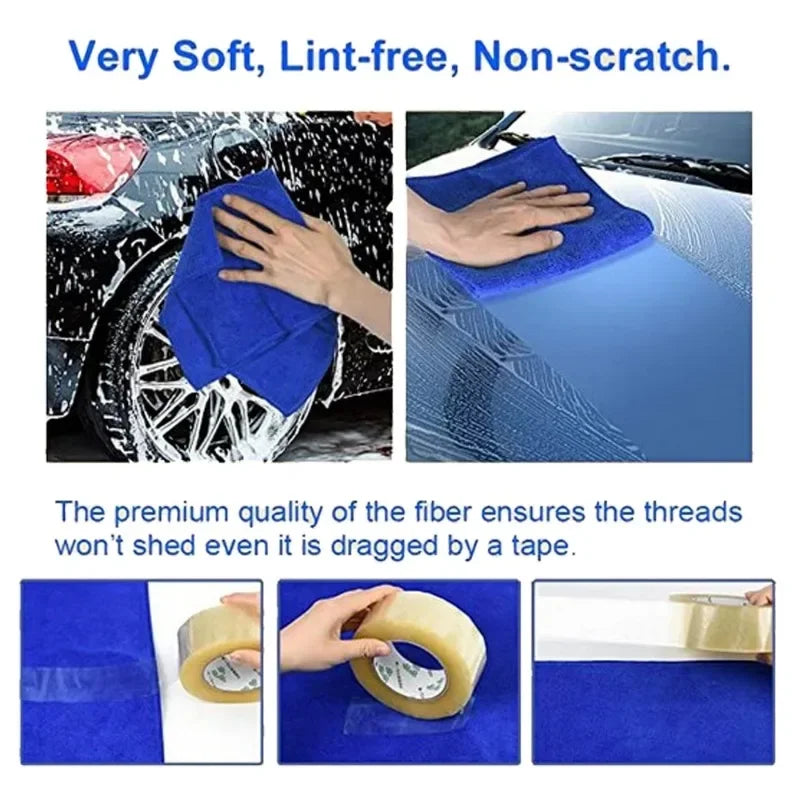 20pcs 30x30cm Microfiber Cleaning Cloths – Car, Home, Window, Salon, and Auto Polishing