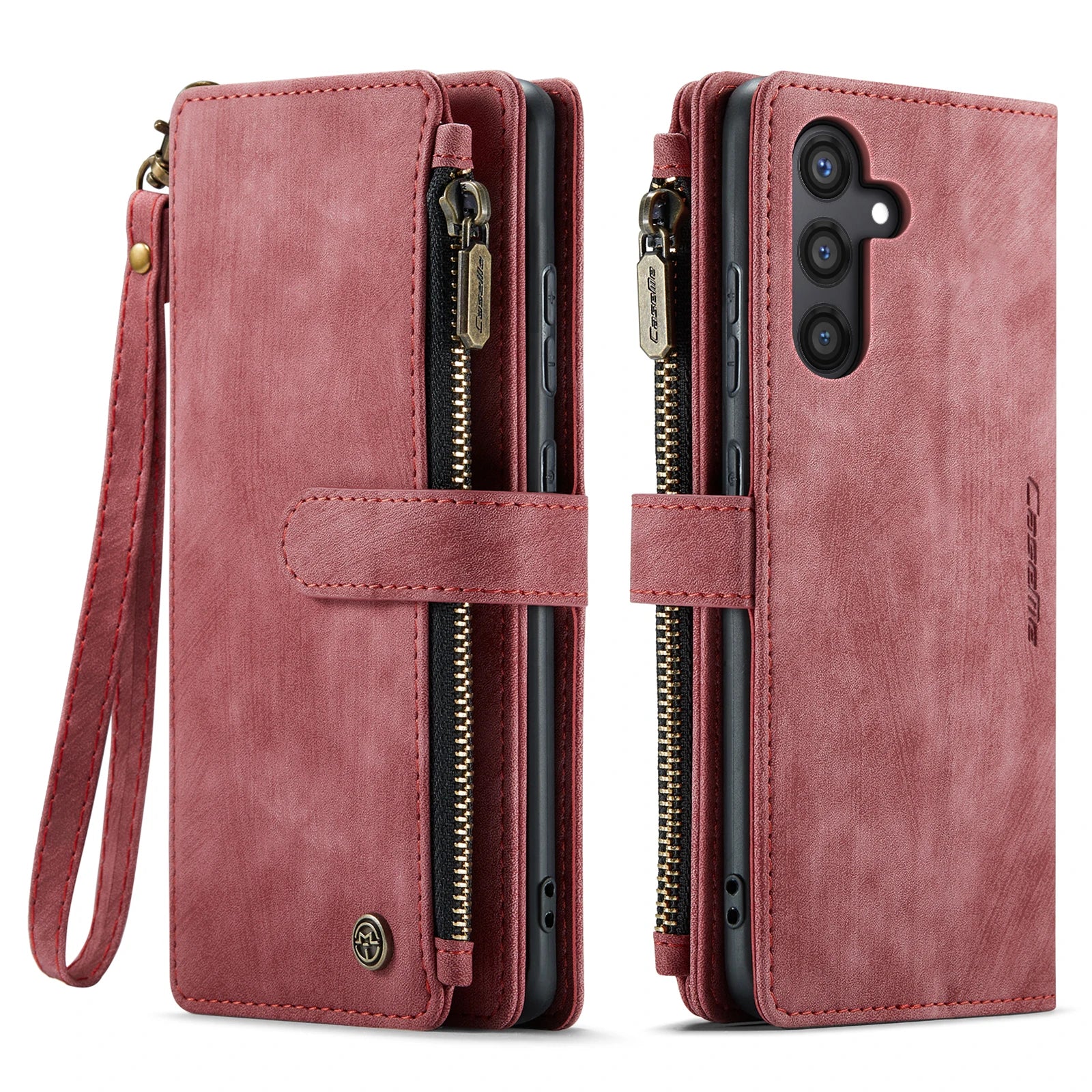 CaseMe Multi-card Slot Zipper High-end Leather Wallet Mobile Phone Case, For Samsung Galaxy S24 S23 S22 S21 S20 S20p S10 S9 S8