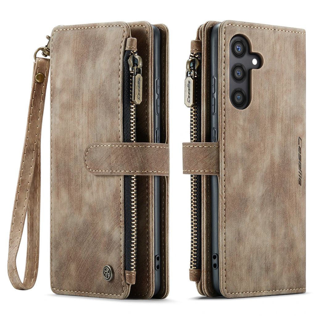 CaseMe Multi-card Slot Zipper High-end Leather Wallet Mobile Phone Case, For Samsung Galaxy S24 S23 S22 S21 S20 S20p S10 S9 S8