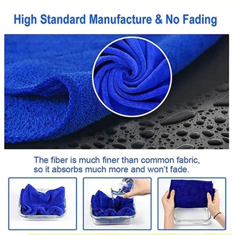 20pcs 30x30cm Microfiber Cleaning Cloths – Car, Home, Window, Salon, and Auto Polishing